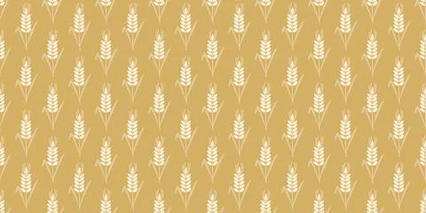 Rye harvest autumn seamless pattern Stock Illustration