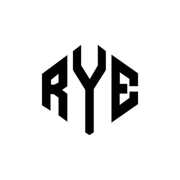 RYE letter logo design with polygon shape. RYE polygon and cube shape logo .. Illustrazione stock