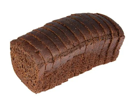 Rye malt bread sliced. Isolated on white background Stock Photos