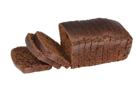 Rye malt bread sliced. Isolated on white background Stock Photos