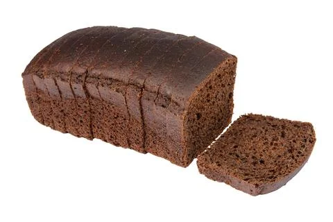 Rye malt bread sliced. Isolated on white background Foto stock