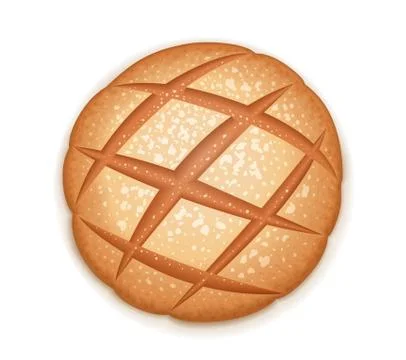 Rye round bread. Illustrazione stock