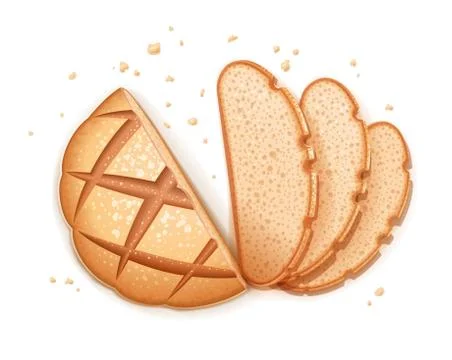 Rye round bread. Stock Illustration