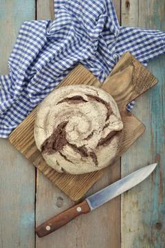 Rye round bread Stock Photos