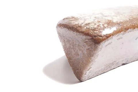 Rye sourdough bread in a package isolated on white background Foto stock