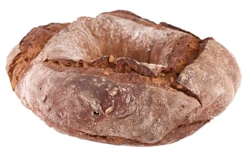 Rye-wheat bread in a ring form with seeds Stock Photos