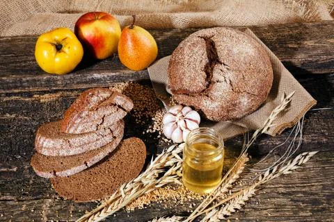 Rye wholemeal bread Stock Photos