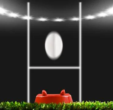 Rygby ball kicked to the posts Stock Photos
