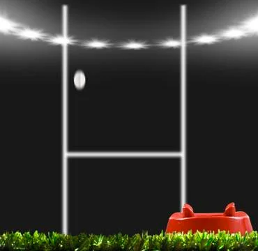 Rygby ball kicked to the posts Stock Photos