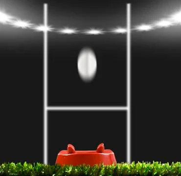 Rygby ball kicked to the posts Stock Photos