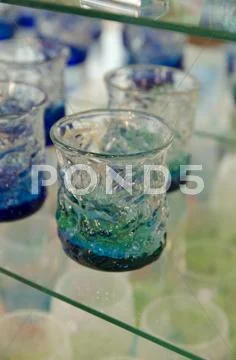 Ryukyu glasses, famous drinking glasses in Okinawa, Japan Stock Photos