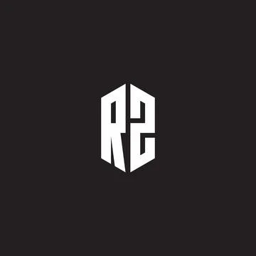 RZ Logo monogram with hexagon shape style design template Illustrazione stock