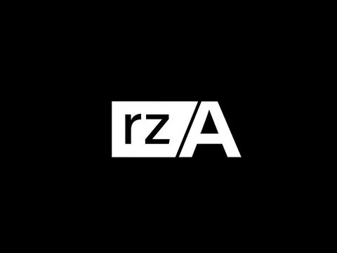 RZA Logo and Graphics design vector art, Icons isolated on black background Illustrazione stock