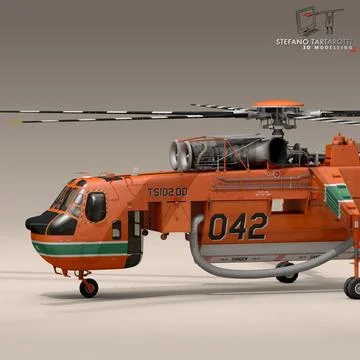 S-64F Skycrane 3D Model