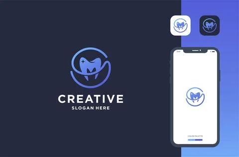 S and teeth logo design business brand inspiration Stock Illustration