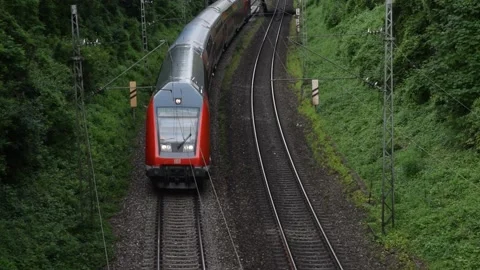 S-Bahn suburban train passing under a bridge in Munich Video stock 133020441