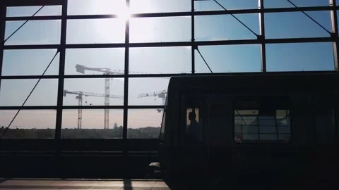 S-Bahn train entering Ringbahn's Südkreuz station empty platform in Berlin. Video stock 132490796