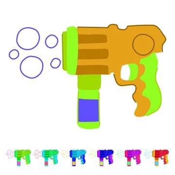 S bubble gun toy vector cartoon graphic Stock Illustration