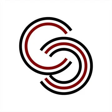 S, CC, CCCC, CSC, SCC initials line art geometric company logo Illustrazione stock