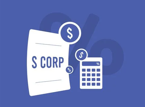 S corp concept - tax-efficient business structure for private corporations Stock Illustration