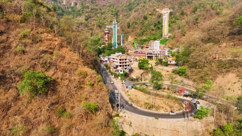 S corved road drone shot Stock Footage 278356396