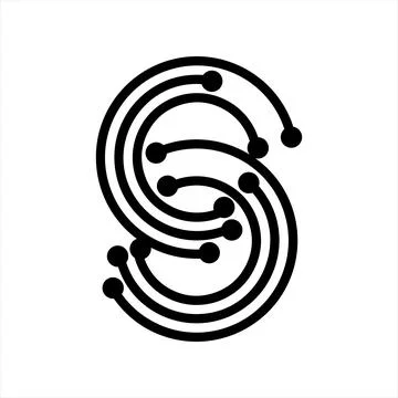S, CSC, SS initials geometric network line and digital data logo Stock Illustration