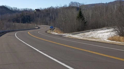 S curve on road Stock Footage 45732625