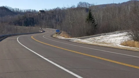 S curve on road Stock Footage 45732938