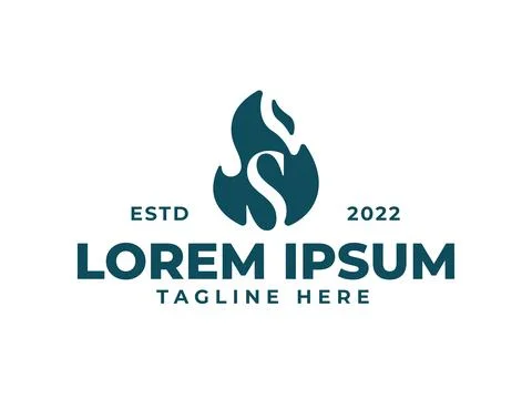 S fire flame logo design template Illustrazione stock