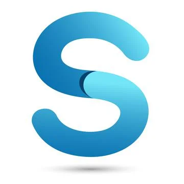 S font vector with blue color on White background, Futuristic font, Cosmic, V Stock Illustration