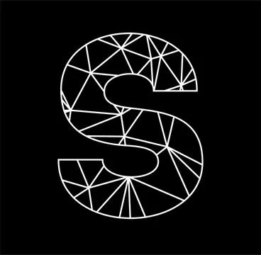 S geometric triangle block chain font Illustrazione stock