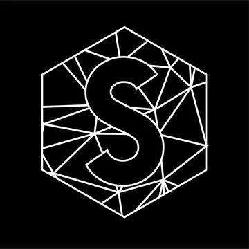 S geometric triangle blockchain font Stock Illustration