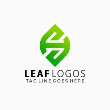 S &amp; H Leaf Creative Logo Design Vector Illustration Template 스톡 일러스트
