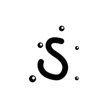 S hand drawn alphabet  vector design template illustration Stock Illustration