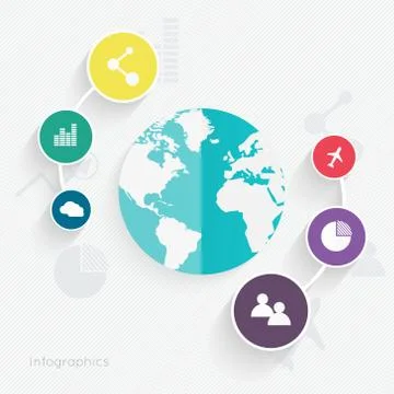 S infographics elements in modern flat business style. Illustrazione stock