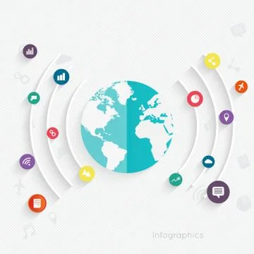 S infographics elements in modern flat business style. Stock Illustration