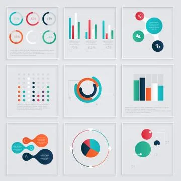 S infographics elements in modern flat business style. Stock Illustration