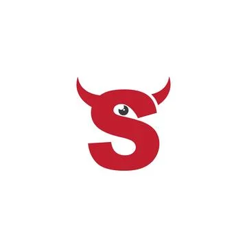 S initial letter with devil horn Illustrazione stock