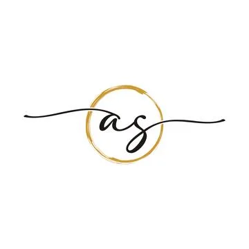 A S Initial Script Letter Beauty Logo Template Stock Illustration