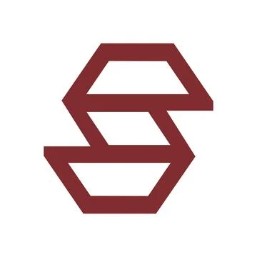 S initials geometric line art logo and vector icon Stock Illustration