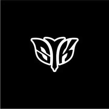 S K Initials bow arrow, simple modern minimalist design. black and white. Stock Illustration