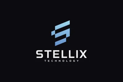 S latter technology logo and icon Stock Illustration