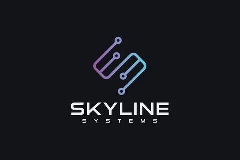 S latter technology logo and icon 스톡 일러스트