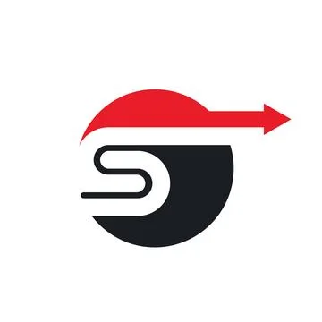 S letter arrow icon vector concept design template Illustrazione stock