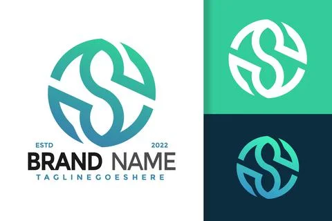 S Letter Circle Leaf Logo Design, brand identity logos vector, modern logo, L 스톡 일러스트