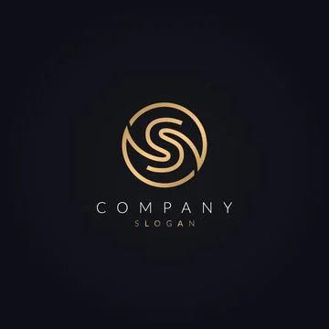 S letter circle logo design simple style template. Illustrazione stock
