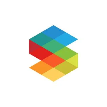 S Letter Colorful Logo Vector Template Stock Illustration