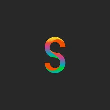 S letter geometric illusion gradient logo, mockup graphic shape element Stock Illustration