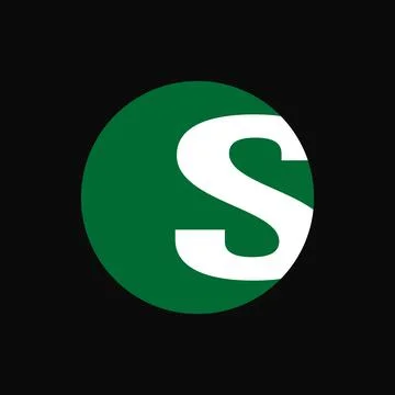 S letter iconic logo vector illustration. S flat logo in circle shape Illustrazione stock