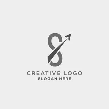 S letter initial incorporated with Arrow logo design vector illustration. Usa 스톡 일러스트